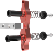 Load image into Gallery viewer, TAMER Tamer Double Button X Wing suspension with red finish, featuring double button design and star-shaped X Wing details.