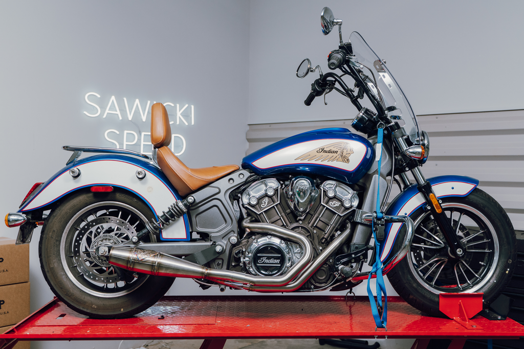 Indian Scout Mid Length Cannon Brushed Ss