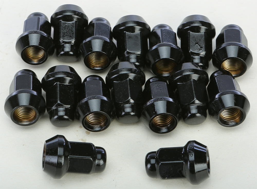 Lug Nuts Black Pol 3/8" 24 60' Tapered 16/Pk