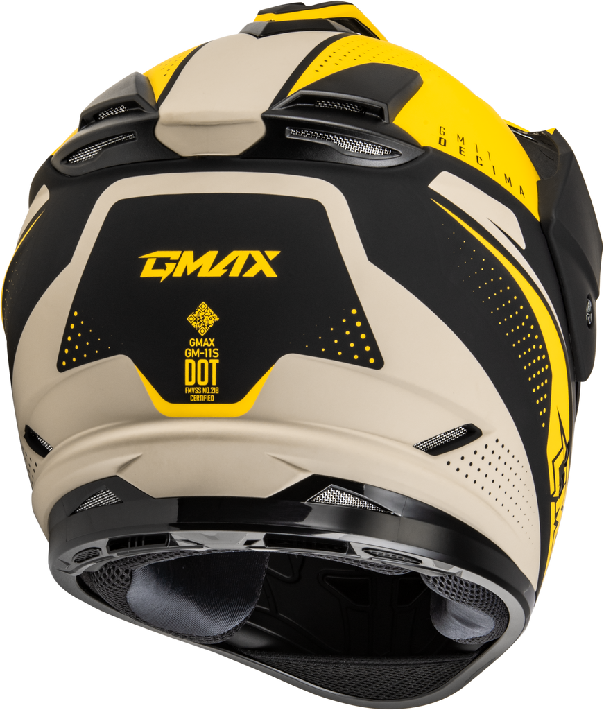 Gm 11 Decima Helmet Matte Black/Yellow/Grey Sm