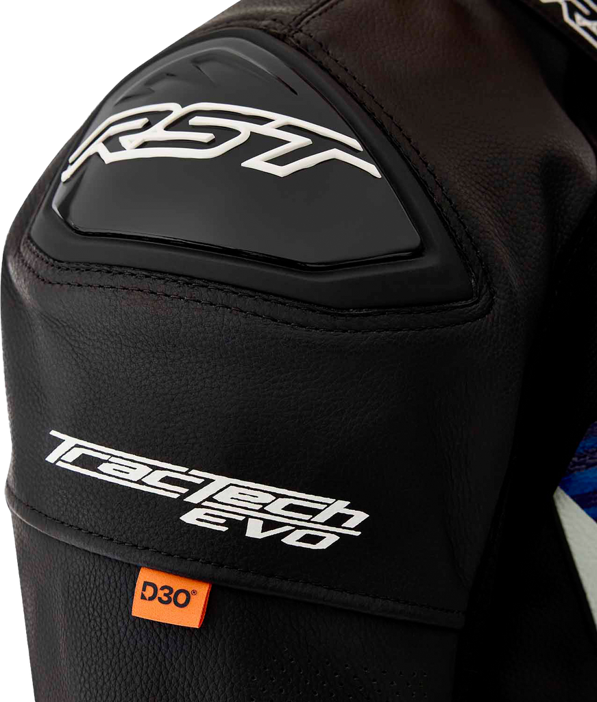 Tractech Evo D3o Jacket Blk/Blue Leather Md
