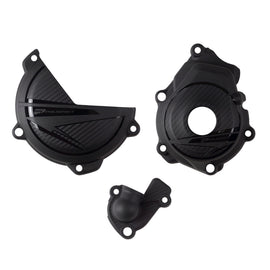 Polisport black engine protection kit with guards and braces for KTM and Husqvarna motorcycles.