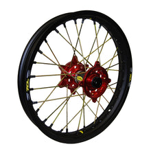 Load image into Gallery viewer, Wheel Rear 2.15x19 Red Hub Blk Rim/Gld Spoke/Blk Nipple