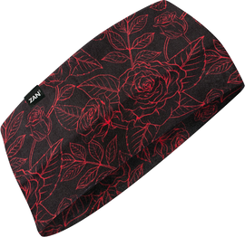 Sportflex Headband Black & Red Roses
