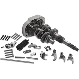 Baker Direct Drive 7-speed gear set transmission for Harley Davidson models 2006-2017, showing the gear components and casing.