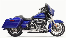Black Bassani 2:1 Shorty Road Rage Mega Exhaust for Harley Bagger motorcycles, model years 99-16.