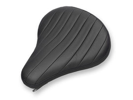 Bates Style black leather seat and saddlebag kit for motorcycle, featuring a sleek, comfortable seat with matching saddlebag accessories.