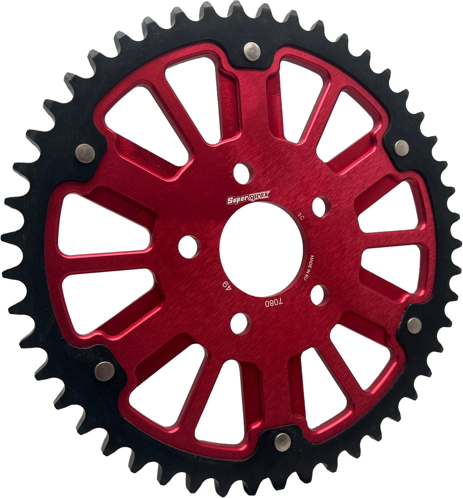 Stealth 51t Rear Sprocket Red Alum Car  Blk Steel Teeth