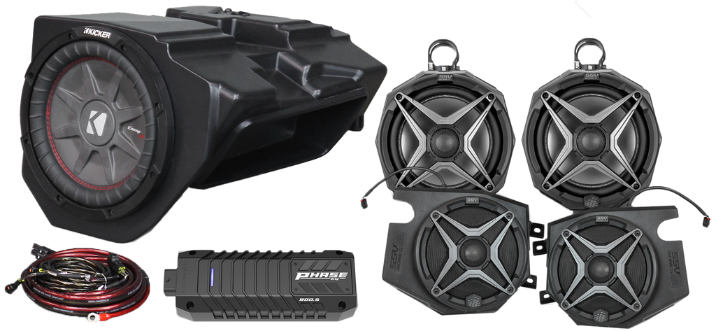 5 Speaker Plug And Play Kit W/ 8" Cage Pods Ride Command