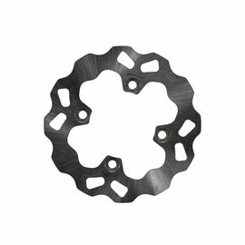 GALFER Wave brake rotor showing a silver, wave-patterned metal disc with mounting holes, designed for motorcycle braking systems.
