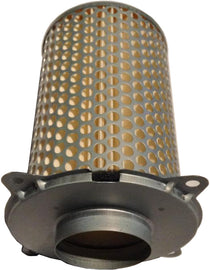 EMGO air filter showing its rectangular design with pleated filter material for motorcycle or vehicle air intake.