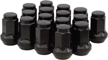 Load image into Gallery viewer, Lug Nuts Black Pol 3/8" 24 60  Tapered 16/Pk