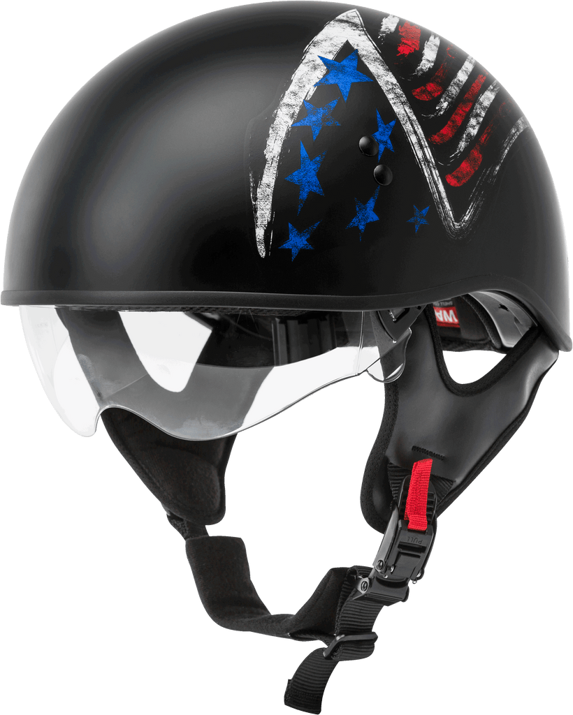 Hh 65 Half Helmet Bravery Matte Black/Red/White/Blue Md
