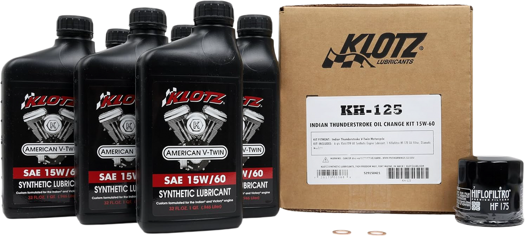 Indian Thunderstroke 6qt Synthetic Oil Change Kit