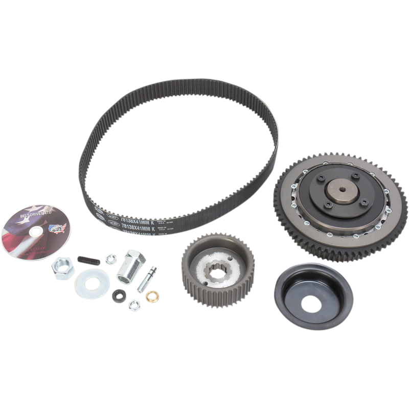 BDL 1 5/8-inch belt drive kit with kick start for Harley Davidson models 79-84, includes trans and drive components.
