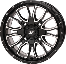 Load image into Gallery viewer, Fusion Dd Wheel  15x7 5+2 4/137 &amp; 4/156 Gloss Blk/Mach