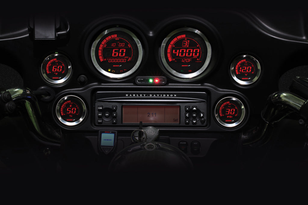 Hd 02 Series Gauge Kit Silver Bezel Oil Temp