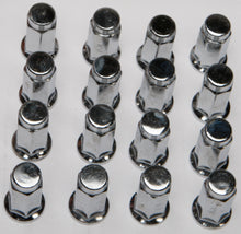 Load image into Gallery viewer, 16/Pk 3/8" 24 Flat Base Chrome Lug Nuts
