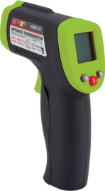 Performance Tool infrared thermometer tool showing digital display and temperature sensor for accurate heat measurement.