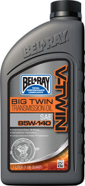 Bel-Ray Big Twin Transmission Oil 1L bottle, showcasing the chemical container for motorcycle transmission lubrication.