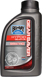 Bel-Ray Gear Saver Hypoid Oil 85W-140 in 1-liter container, ideal for gear lubrication, shown in a container with product label