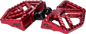FLO MOTO Savage Miniboards red foot controls for motorcycles, featuring sleek red design and durable construction.