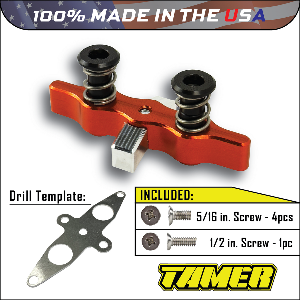 Tamer Double Button X-Wing Orange suspension component, showing detailed orange Tamer Tamer 188-8002 product with double button design.