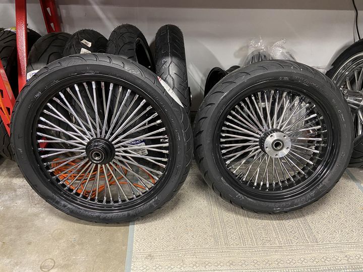 BIG SPOKE WHEEL PACKAGE 21/18 COMPLETE 09-24 HARLEY BAGGERS (WITH TIRES) - The Speed Shop Canada