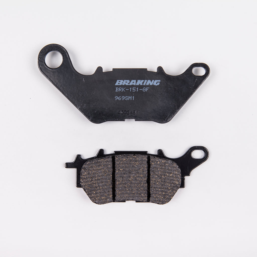 Semi-metallic braking brake pad from Braking brand, model 31-968S, designed for vehicle braking systems.