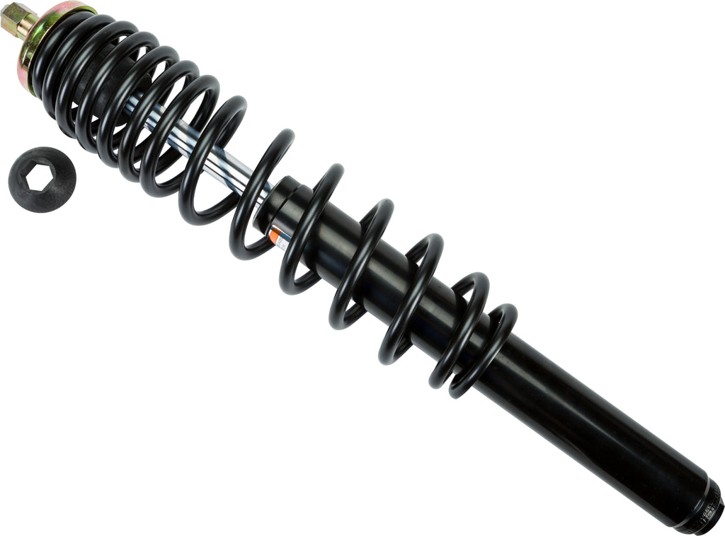 Front BRONCO gas shock suspension component for improved vehicle ride and handling.