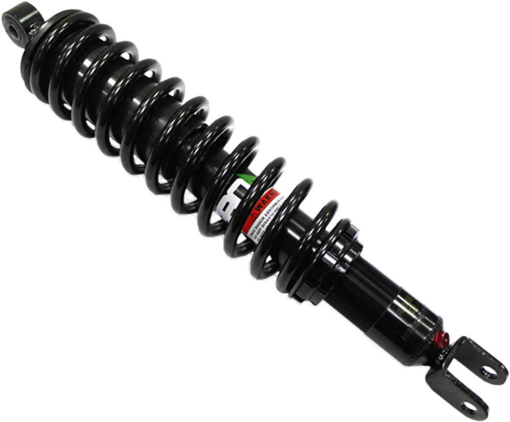 Front suspension gas shock absorber by BRONCO, showing the black metal body and mounting hardware for vehicle suspension.