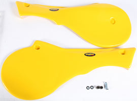 Yellow MAIER body side panels for motorcycle, featuring sleek design and durable construction.