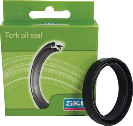 SKF fork seals 49mm suspension seals with 49 x 60 x 10 dimensions, shown in a close-up image of the rubber and metal components.
