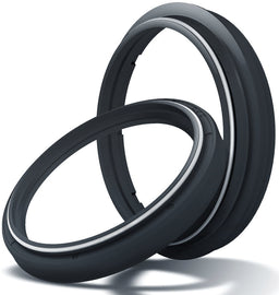 SKF Fork Seal Kit 46mm in black for suspension forks, featuring rubber seals and components for fork maintenance.