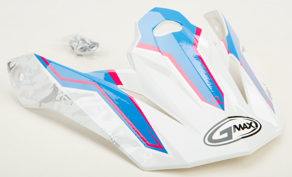 Visor W/Screws Pink Ribbon Riders White/Pink/Blue Mx 86