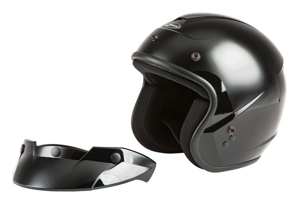 Of 2 Open Face Helmet Black Sm