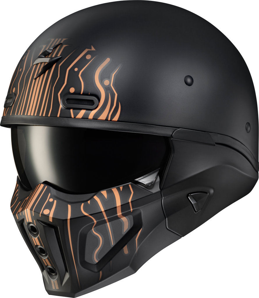 Covert X Open Face Helmet Tribe Matte Black/Copper Lg