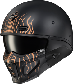 Covert X Open Face Helmet Tribe Matte Black/Copper Sm