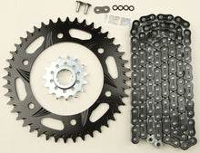 Load image into Gallery viewer, Sprocket/Chain Kit Stl/Alu 15/44t Blk Rx3 520 112l Blk