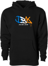 Black Drippy Youth Hoodie by DBK featuring a bold dripping design on the front, made from soft, comfortable fabric.