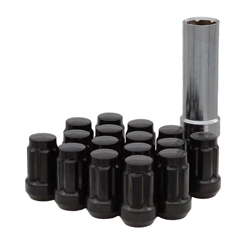 12mmx1.50 Lock Style Lug Nuts Black W/Key 16/Pk