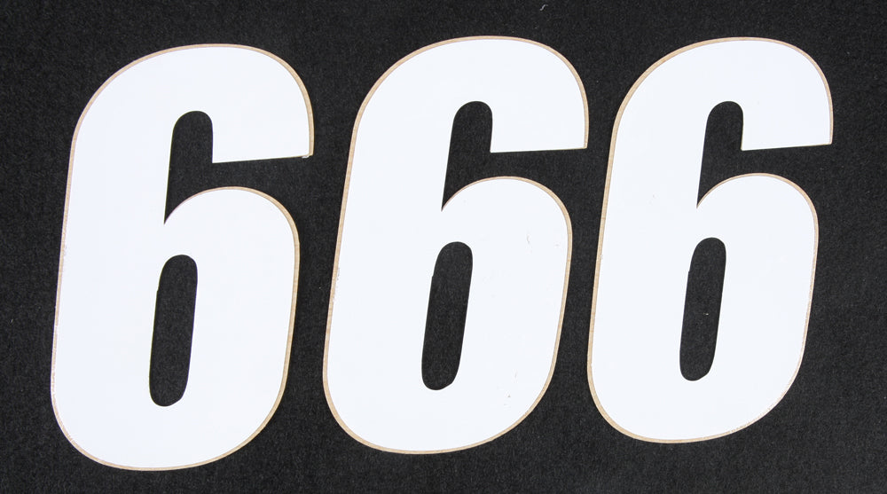 Number 6 White 4" 3/Pk
