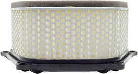 EMGO air filter for motorcycles, close-up of rectangular black filter with pleated design for engine air intake.