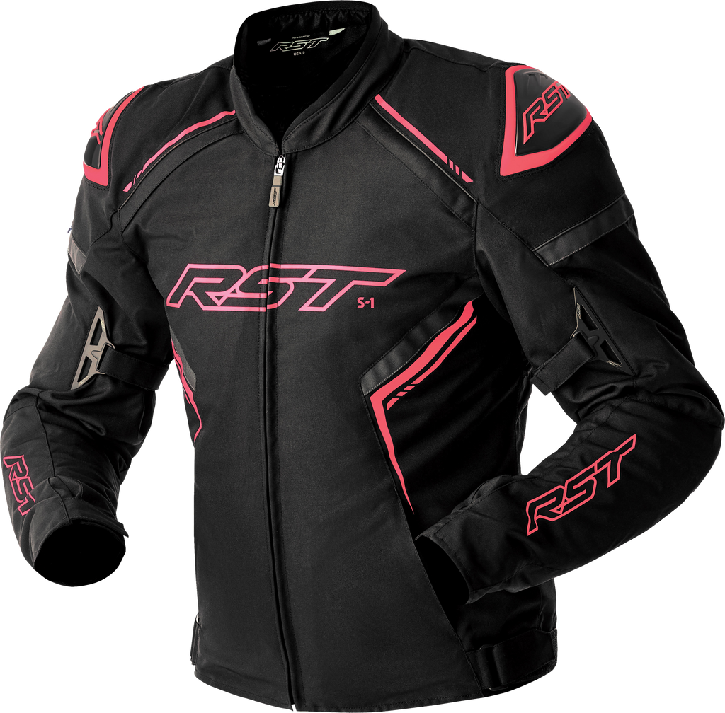Womens S1 D3o Textile Jacket Blk/Flo Pink Md