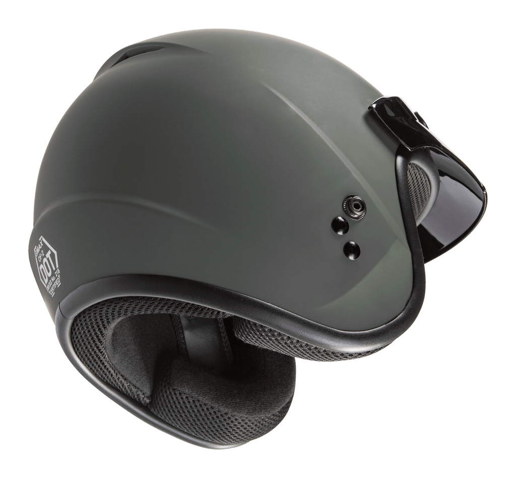 Of 2 Open Face Helmet Matte Green Lg