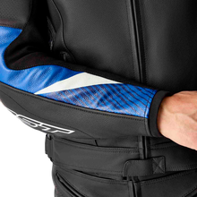 Load image into Gallery viewer, Tractech Evo D3o Jacket Blk/Blue Leather Md