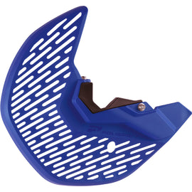 Blue POLISPORT Disc/Fork Bottom Protector Guard for Yamaha bikes, made of durable material to protect forks and disc area.