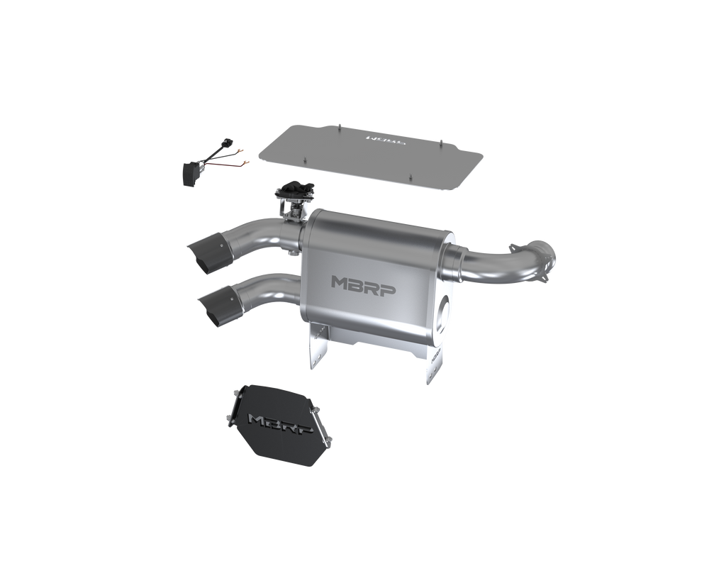 Dual Slip On System W/ 3" Active Exhaust Cf Tip