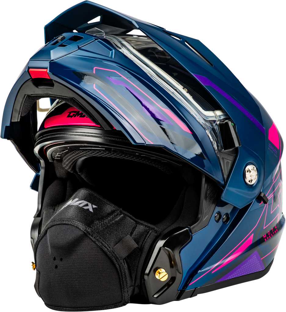 Md 74s Spectre Snow Helmet W/ Elec Shld Blue/Pink/Purple Lg