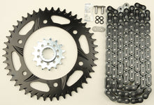 Load image into Gallery viewer, Sprocket/Chain Kit Stl/Stl 16/47t Sil Rx3 520 116l Blk
